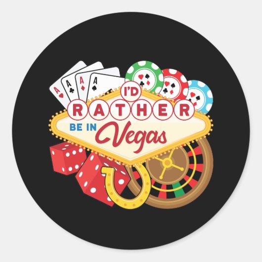 Ik ben liever in Vegas Ronde Sticker (Voorkant)