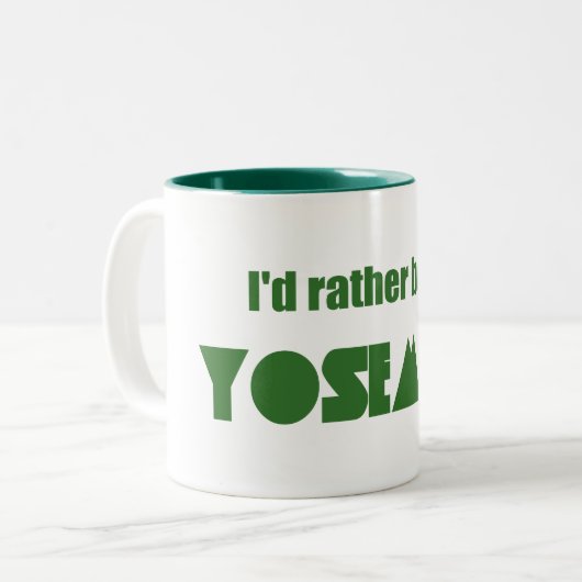 Ik ben liever in Yosemite National Park Tweekleurige Koffiemok (Voorkant links)