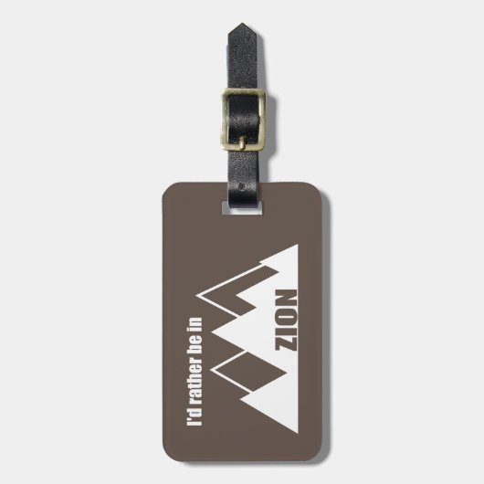 Ik ben liever in Zion National Park Utah Mountain Bagagelabel (Voorkant verticaal)