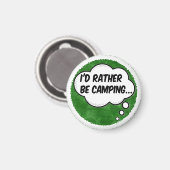 Ik ben liever op Camping Green Waterverf Custom Magneet (Voorkant / Achterkant)