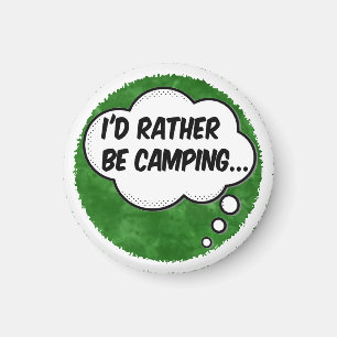 Ik ben liever op Camping Green Waterverf Custom Magneet