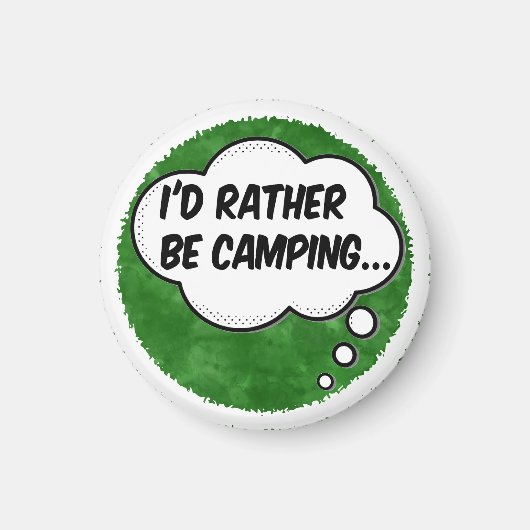 Ik ben liever op Camping Green Waterverf Custom Magneet (Voorkant)