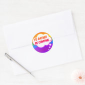 Ik ben liever op Camping Rainbow Ronde Sticker (Envelop)
