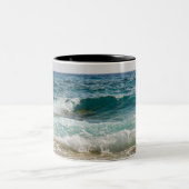 Ik ben liever op het strand, Ocean Waves Tweekleurige Koffiemok (Center)