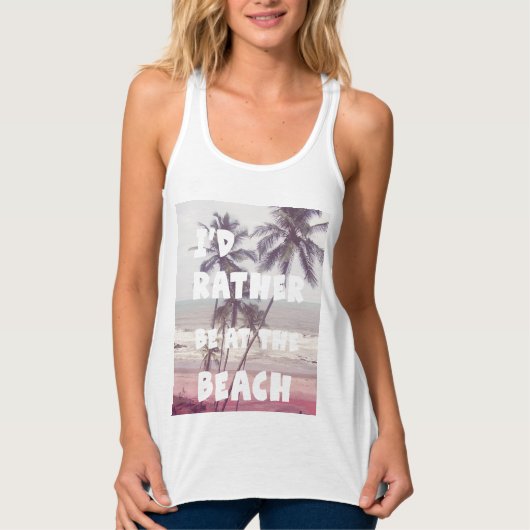 Ik ben liever op het strand tanktop (Voorkant)