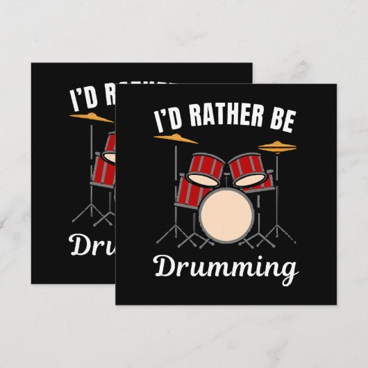 Ik ben liever op mijn werk, drummer gezegde (Voorkant / Achterkant)