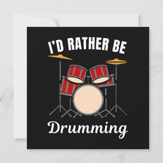Ik ben liever op mijn werk, drummer gezegde (Achterkant)