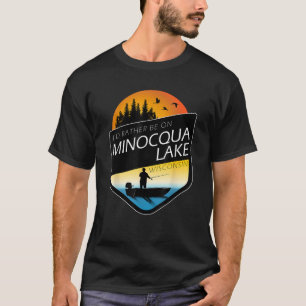 Ik ben liever op Minocqua Lake Wisconsin Gevist T-shirt
