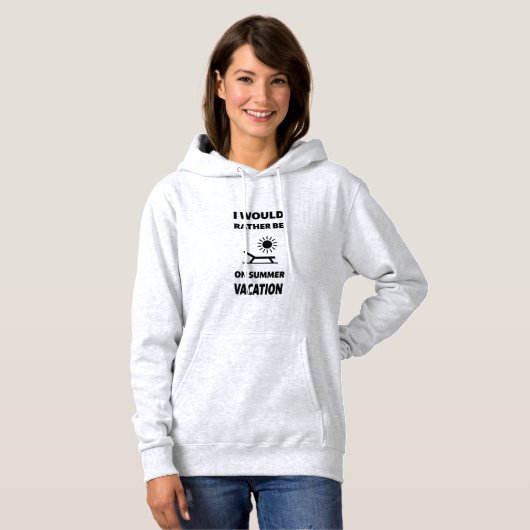 Ik ben liever op zomervakantie hoodie (Voorkant volledig)