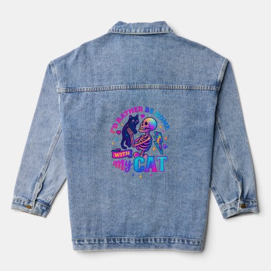 Ik ben liever thuis... denim jacket (Achterkant)