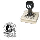 Ik ben liever thuis... rubberstempel (Gestempeld)