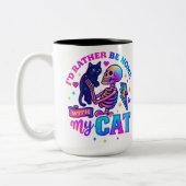 Ik ben liever thuis... tweekleurige koffiemok (Links)