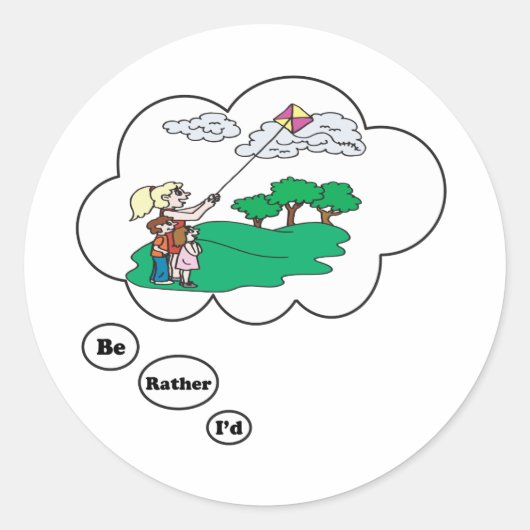 Ik ben liever vlieger 3 ronde sticker (Voorkant)