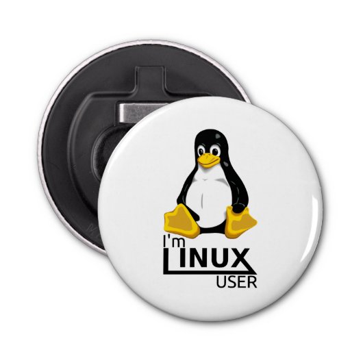 Ik ben Linux-gebruiker Button Flesopener (Voorkant)