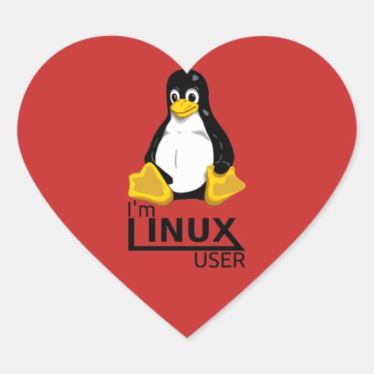 Ik ben Linux-gebruiker Hart Sticker (Voorkant)