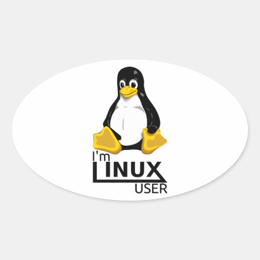Ik ben Linux-gebruiker Ovale Sticker (Voorkant)