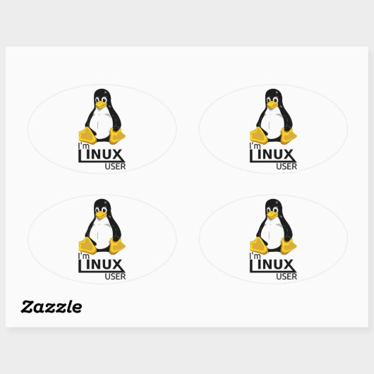 Ik ben Linux-gebruiker Ovale Sticker (Vel)