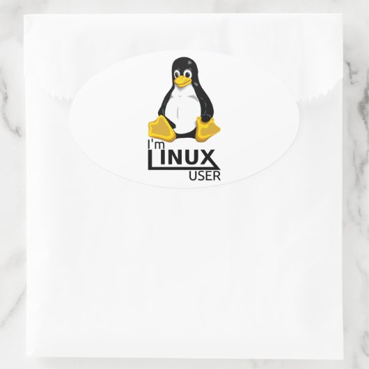 Ik ben Linux-gebruiker Ovale Sticker (Tas)
