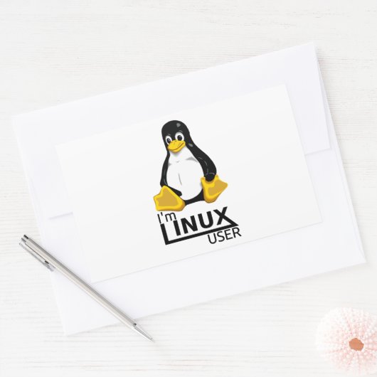 Ik ben Linux-gebruiker Rechthoekige Sticker (Envelop)