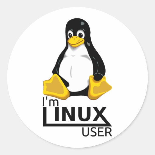 Ik ben Linux-gebruiker Ronde Sticker (Voorkant)