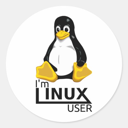 Ik ben Linux-gebruiker Ronde Sticker (Voorkant)