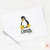 Ik ben Linux-gebruiker Ronde Sticker (Envelop)