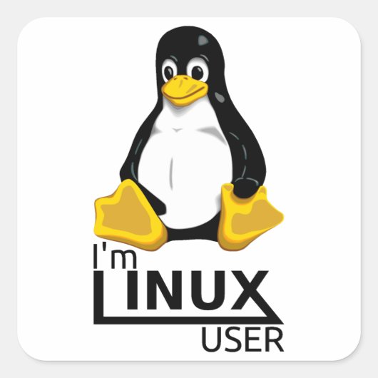Ik ben Linux-gebruiker Vierkante Sticker (Voorkant)