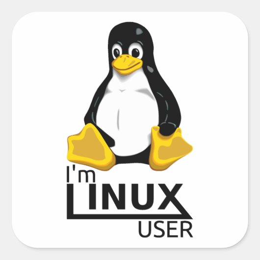 Ik ben Linux-gebruiker Vierkante Sticker (Voorkant)