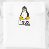 Ik ben Linux-gebruiker Vierkante Sticker (Tas)