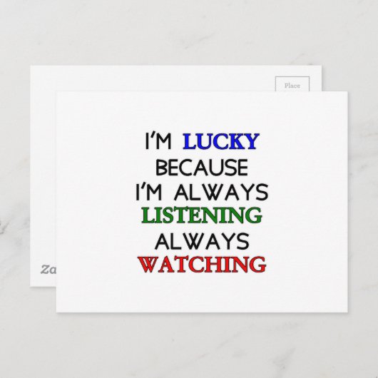 Ik ben Lucky Briefkaart (Voorkant / Achterkant)