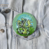 Ik ben Lucky. Lil' Dragon Shamrock Ronde Button 4,0 Cm (In situ)