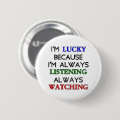 Ik ben Lucky Ronde Button 5,7 Cm (Voorkant /achterkant)