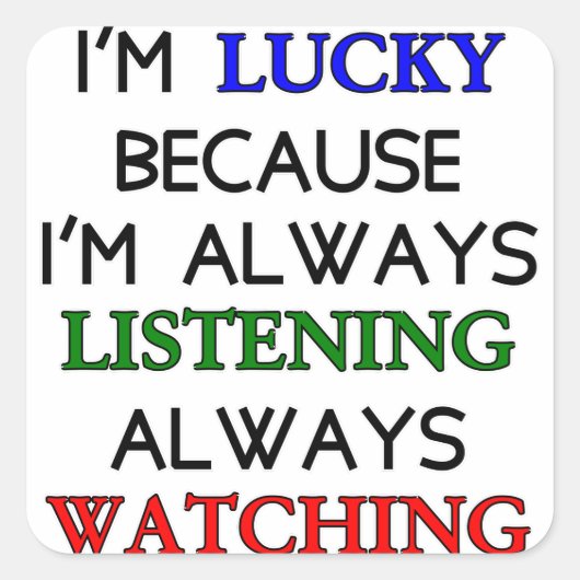Ik ben Lucky Vierkante Sticker (Voorkant)
