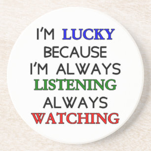 Ik ben Lucky Zandsteen Onderzetter