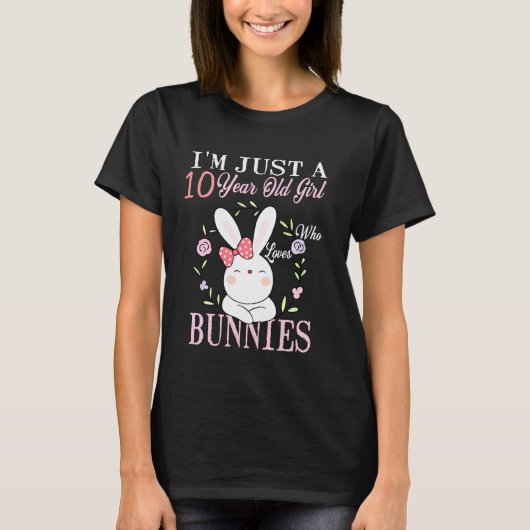 Ik ben maar een 10-jarig meisje dat van Bunnies Bi T-shirt (Voorkant)