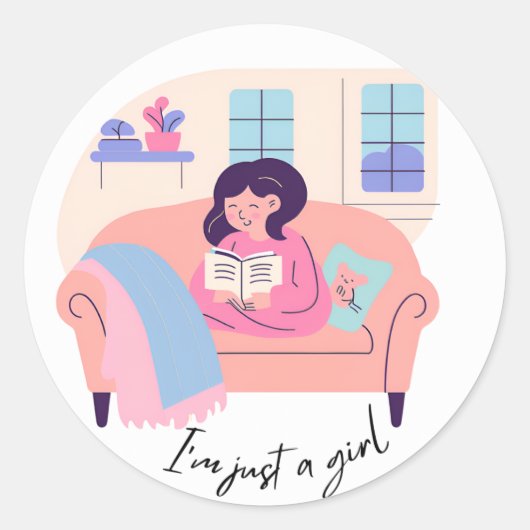 "Ik ben maar een meisje" Sticker lezen (Voorkant)