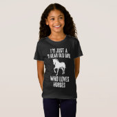 Ik ben maar een negenjarig meisje dat van paarden  t-shirt (Voorkant volledig)