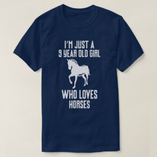 Ik ben maar een negenjarig meisje dat van paarden t-shirt