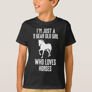 Ik ben maar een negenjarig meisje dat van paarden  t-shirt