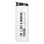 "Ik ben maar een ochtendmens op 25 december" Thermosbeker (Geroteerd rechts)