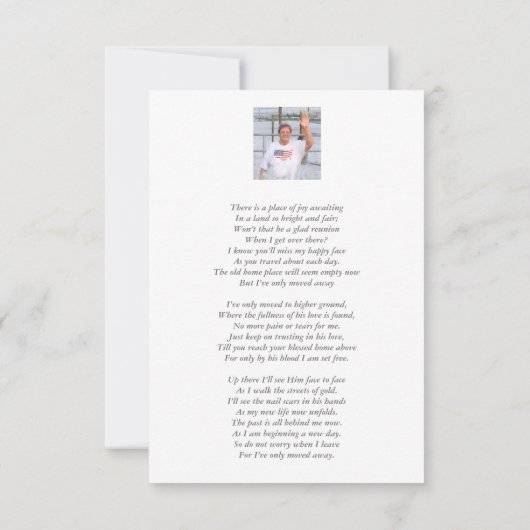 Ik ben maar weggegaan bedankkaart (Achterkant)