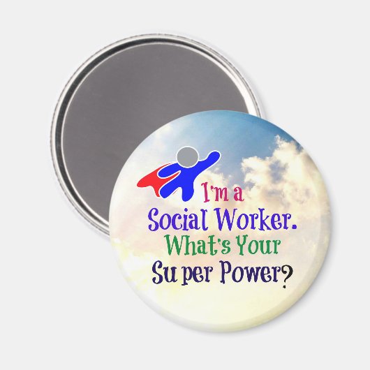 Ik ben maatschappelijk werker. Wat is jouw superkr Magneet (Voorkant / Achterkant)