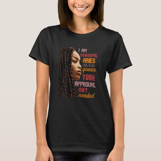 Ik ben machtige Aries Melanin Queen African Americ T-shirt (Voorkant)