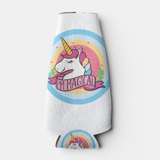 Ik ben Magical Unicorn print Cute for Girls Flesjeskoeler (Voorkant)