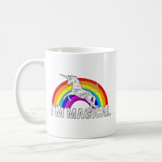 Ik ben Magische Unicorn in Rainbow Funny en  Koffiemok (Links)