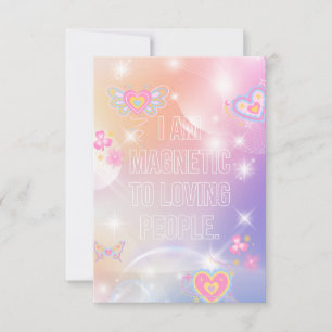 Ik ben Magnetisch, Motiverend, Inspirerend, Roze Bedankkaart
