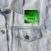 Ik ben Malala Campaign Vierkante Button 5,1 Cm (In situ)