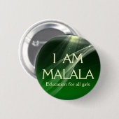 Ik ben Malala Education for All Girls Ronde Button 5,7 Cm (Voorkant /achterkant)