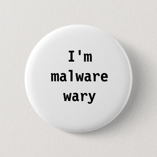 Ik ben malware wanhoop ronde button 5,7 cm (Voorkant)