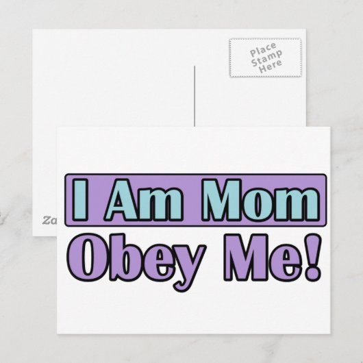 Ik ben mama, Obey me! Briefkaart (Voorkant / Achterkant)